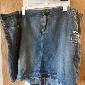 Lane Bryant Distressed Jean Skirt